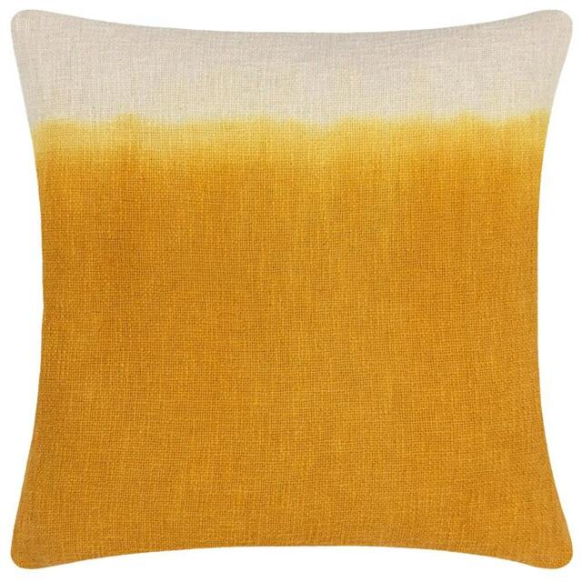 Rackhams Mizu Dip Dye Square Cushion Cover - Ochre - 50cm x 50cm - Ochre - 100% Cotton - image 1