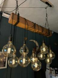 Rackhams Rustic Beam Glow – Made to Measure Wooden Chandelier - 6 bulb holders/80cm long - thumbnail 4