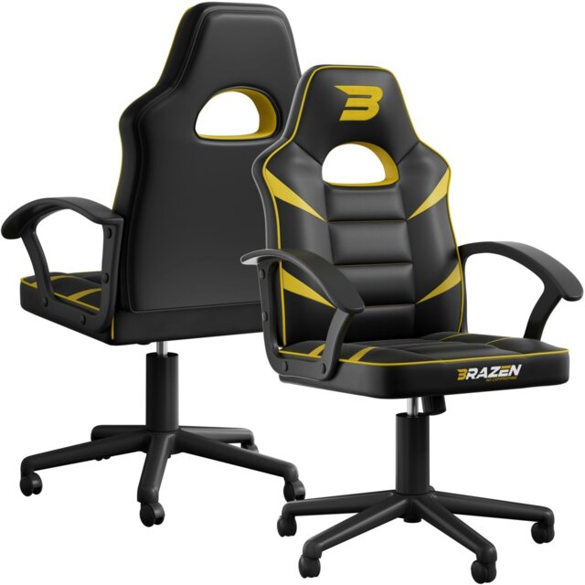 Rackhams Valor Mid Back PC Gaming Chair - Yellow