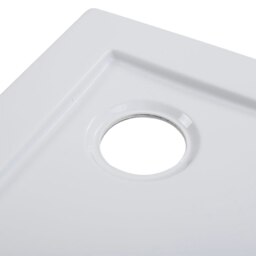 Rackhams 2ft/3ft White Acrylic Shower Tray with Drain - W 100 x D 80 cm - thumbnail 4