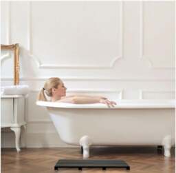 Rackhams Bamboo Bathroom Duckboard Board Bath Shower For Bathroom Showers Bathtubs Floors Anti Slip Bath Mat (Black) - 1 - Black - Bamboo - thumbnail 2