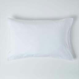 Rackhams French Flax Linen Housewife Pillowcase, King Size - White - thumbnail 1