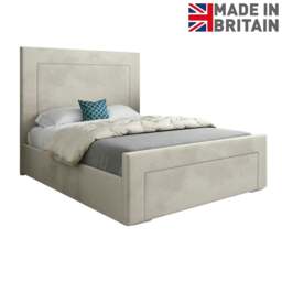 Rackhams Lucca Upholstered Soft Velvet Bed Frame - Cream - Silver - Small double - thumbnail 6