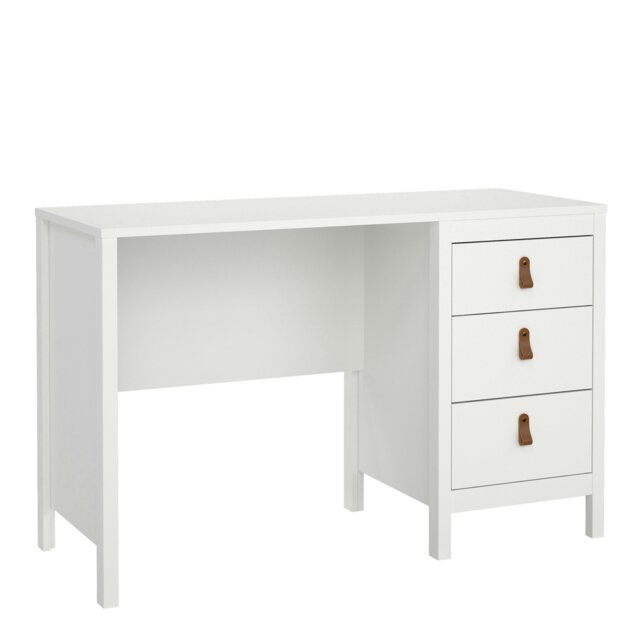 Rackhams Barcelona Desk 3 drawers White - White - 48 - 76.5 - image 1