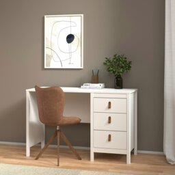 Rackhams Barcelona Desk 3 drawers White - White - 48 - 76.5 - thumbnail 6