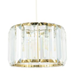 Rackhams Contemporary Easy Fit Gold Pendant Shade with Clear Acrylic Rectangular Rods - thumbnail 2