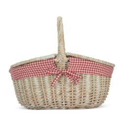 Rackhams Whitewash Finish Oval Wicker Shopping Basket - Unlined - thumbnail 4