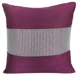 Rackhams Matte Finish With Diamante Detail Scatter Cushion - 43cm x 43cm - Fushia - thumbnail 3