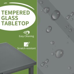 Rackhams Extending Garden Table Outdoor for 6-8 People, Aluminium Frame - Charcoal grey - Aluminium, Tempered Glass - 246 x 100 x 77cm - thumbnail 4