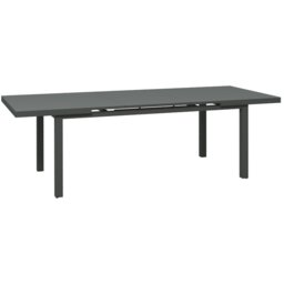 Rackhams Extending Garden Table Outdoor for 6-8 People, Aluminium Frame - Charcoal grey - Aluminium, Tempered Glass - 246 x 100 x 77cm - thumbnail 2