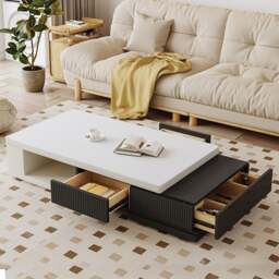 Rackhams Bonnie TV Stand Set With Coffee Table, Black & White - No Coffee Table - thumbnail 3