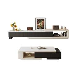 Rackhams Bonnie TV Stand Set With Coffee Table, Black & White - No Coffee Table - thumbnail 5