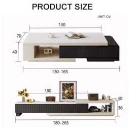 Rackhams Bonnie TV Stand Set With Coffee Table, Black & White - No Coffee Table - thumbnail 6