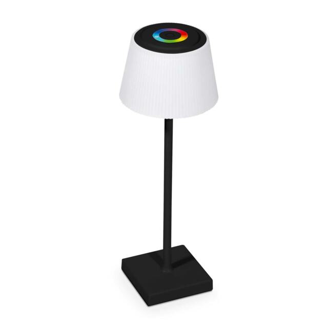 Rackhams Rechargeable Table Lamp for Home Office Restaurants RGB Colour Modes & Stepless Dimmable Desk Lamp 20 Hour Usage Time Black - image 1