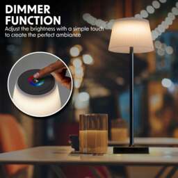 Rackhams Rechargeable Table Lamp for Home Office Restaurants RGB Colour Modes & Stepless Dimmable Desk Lamp 20 Hour Usage Time Black - thumbnail 3