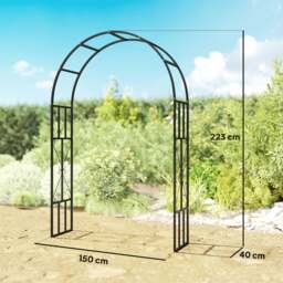 Rackhams Steel Garden Arch, 2.2m High x 1.5m Wide Metal Garden Trellis Black - Black - Steel - 150W x 40D x 223H cm - thumbnail 5