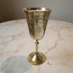 Rackhams Repurposed Vintage Golden Goblet Candles - Tapered - Honey & Molten Amber - thumbnail 1