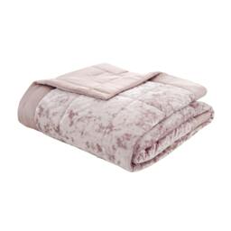 Rackhams Crushed Velvet Bedspread - Pink - 220x220cm - thumbnail 3