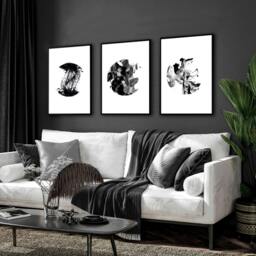 Rackhams Minimalistic wall art - set of 3 wall art prints - A2 16.54 x 23.39 in / 42 x 59.4 cm - Satin Photo paper 280 gsm - Oak Frame - thumbnail 2