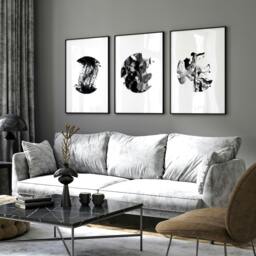 Rackhams Minimalistic wall art - set of 3 wall art prints - A2 16.54 x 23.39 in / 42 x 59.4 cm - Satin Photo paper 280 gsm - Oak Frame - thumbnail 6