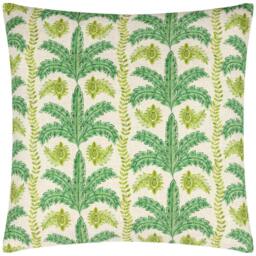 Rackhams Patera Palm Print Cushion Cover - Green/Yellow - 43cm x 43cm - Green/Yellow - 100% Polyester