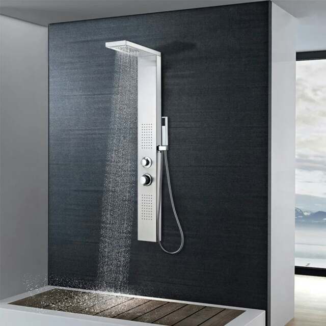 Rackhams Shower Panel System Stainless Steel Square - image 1