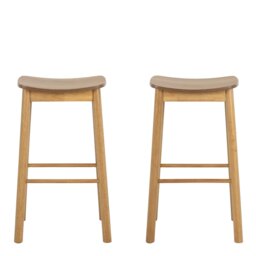 Rackhams Barlow Bar Stool Without Back in Matt Oak Set of 2 - 1 - thumbnail 2