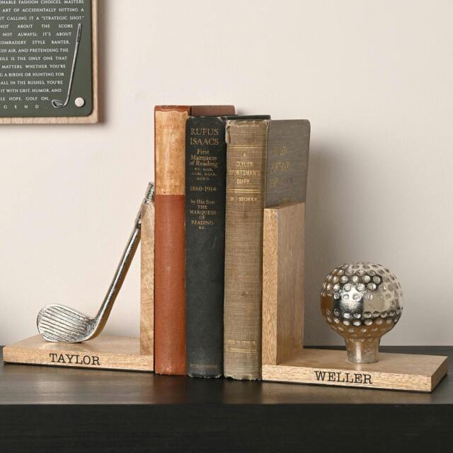 Rackhams Personalised Golf Bookends - H9 x W29 x L14cm, 0.54kg - image 1