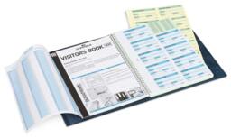 Rackhams PU Leather GDPR Visitor Book - 300 Name Badges & Security Sheet - Blue - thumbnail 2