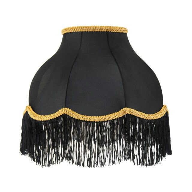 Rackhams Classic Chic Victorian Style Lamp Shade in Black Elasticated Fabric - image 1