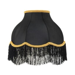 Rackhams Classic Chic Victorian Style Lamp Shade in Black Elasticated Fabric - thumbnail 1