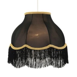 Rackhams Classic Chic Victorian Style Lamp Shade in Black Elasticated Fabric - thumbnail 2