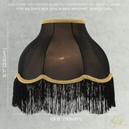 Rackhams Classic Chic Victorian Style Lamp Shade in Black Elasticated Fabric - thumbnail 6