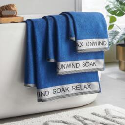 Rackhams Relax And Unwind Towel Cobalt Blue - Cobalt Blue - Bath Sheet - thumbnail 3