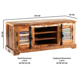Rackhams Dahila Reclaimed Boat TV Media Unit - 125 cm - 52 cm - Wood - thumbnail 4