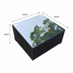 Rackhams Square Rattan Coffee Table - Black - thumbnail 2