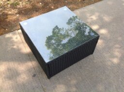 Rackhams Square Rattan Coffee Table - Black - thumbnail 4
