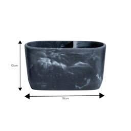 Rackhams Octavia Grey Marble & Chrome Toothbrush Holder - thumbnail 2
