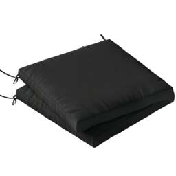 Rackhams 2Pcs Garden Chair Cushions, Waterproof Seat Pads - Dark Grey - thumbnail 3