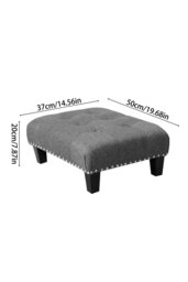 Rackhams Linen Upholstered Footstool - Dark Grey - thumbnail 4