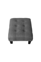 Rackhams Linen Upholstered Footstool - Dark Grey - thumbnail 5