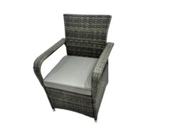 Rackhams Rattan Garden Furniture Dining Set Table And Chairs Wicker Patio Outdoor 6 chairs plus black tempered glass rectangular table - thumbnail 5