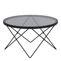 Rackhams Cuxton Black Coffee Table, with Smoked Glass Top - 1 - Black - Black - thumbnail 4
