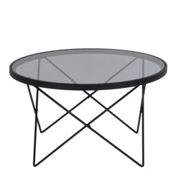 Rackhams Cuxton Black Coffee Table, with Smoked Glass Top - 1 - Black - Black - thumbnail 3