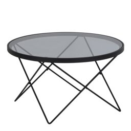 Rackhams Cuxton Black Coffee Table, with Smoked Glass Top - 1 - Black - Black - thumbnail 2