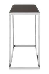 Rackhams Ackley Silver Console Table With Black Glass - thumbnail 3