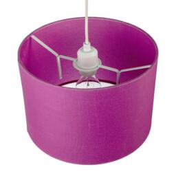 Rackhams Designer Raspberry rose Textured Linen Fabric Circular Lamp Shade - thumbnail 3