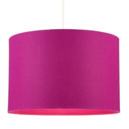 Rackhams Designer Raspberry rose Textured Linen Fabric Circular Lamp Shade - thumbnail 2