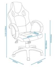 Rackhams Daytona office chair with wheels in black - Black - thumbnail 3