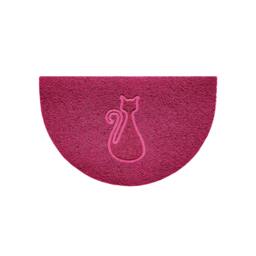 Rackhams Cat Embossed Halfmoon Indoor/Sheltered Outdoor Spaghetti Doormat - Black - thumbnail 3